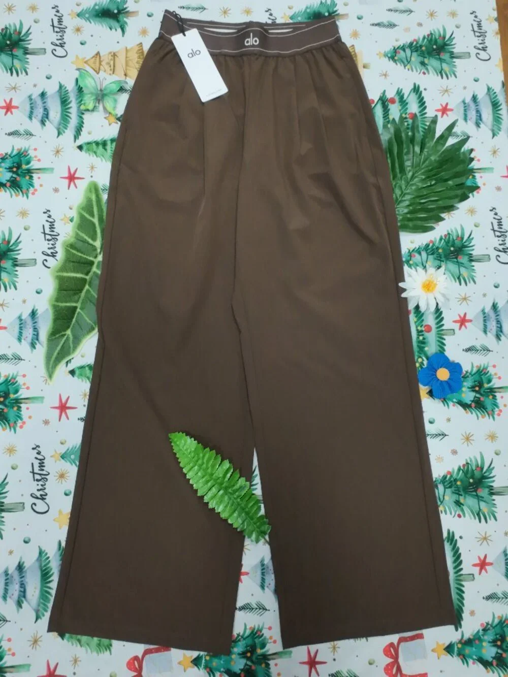 ALO Yoga Suit Up Trouser☕Espresso Color Wide-Leg Pants 30